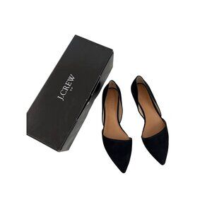 J. Crew Black Zoe D'Orsay Suede Flats
